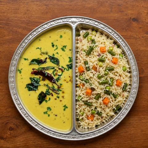 Gujarati Kadhi + Veg Pulav
