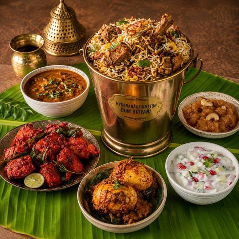 Hyderabadi Mutton Bucket Biryani (Serves 4 to 5 People)