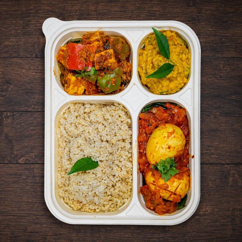 Egg Curry & Paneer Wellness Plate
