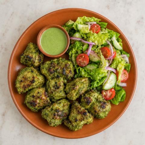 Hariyali Kabab With Salad