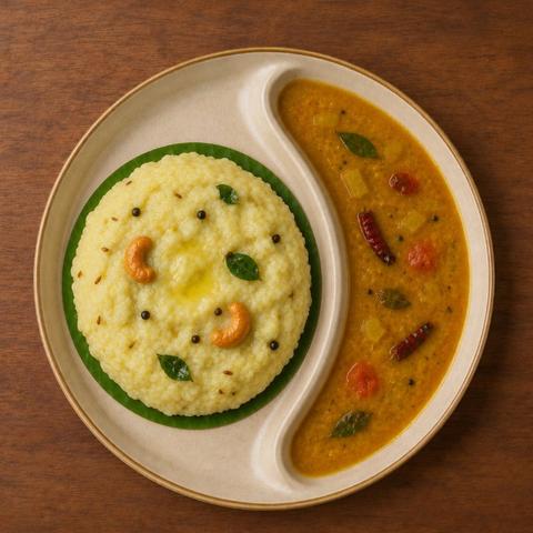 Pongal with Sambar (Jain)