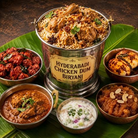 Hyderabadi Chicken Bucket Biryani (Serves 4 to 5 People)