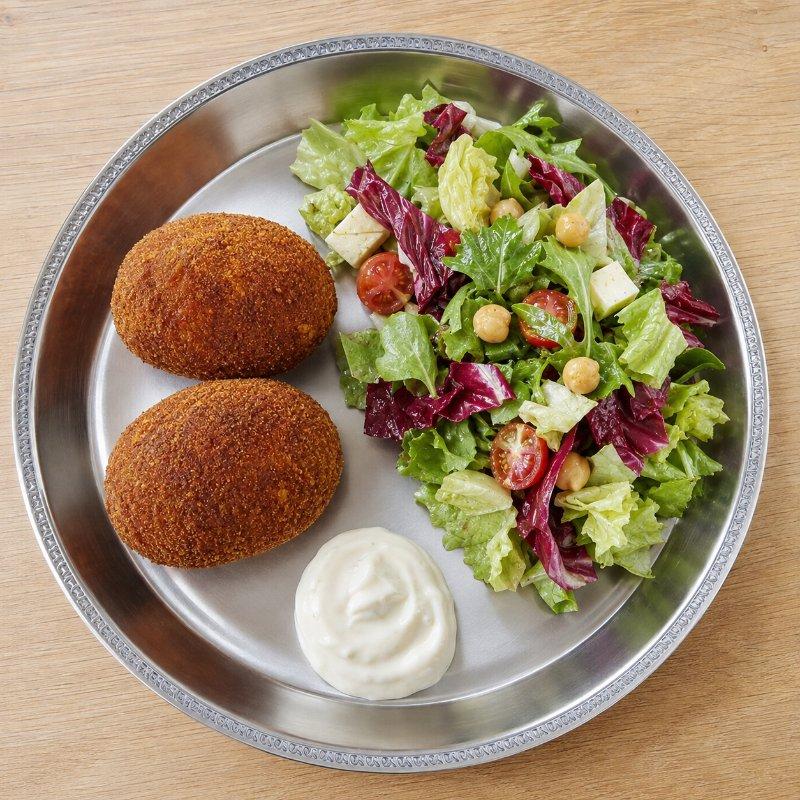 Egg Devil with Salad & Sauce