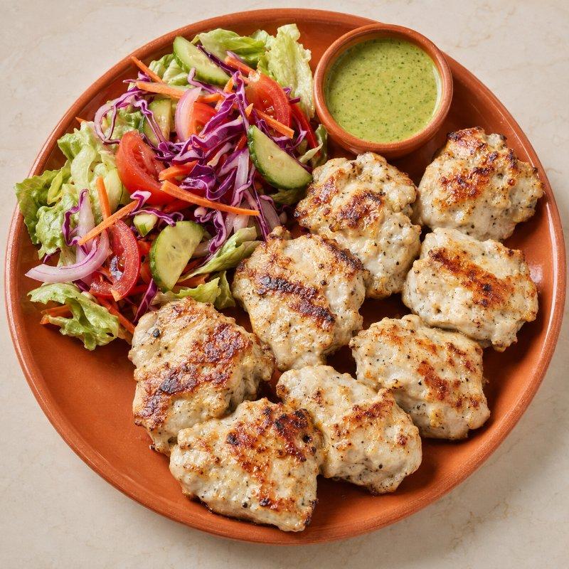 Malai Kabab With Salad